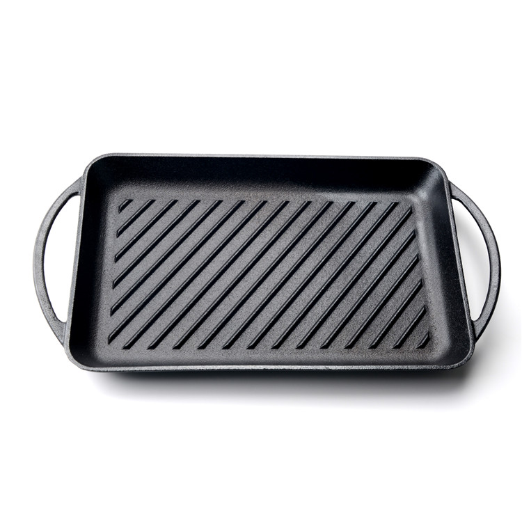 Double-Handle Non-Stick Cast Iron Skillet