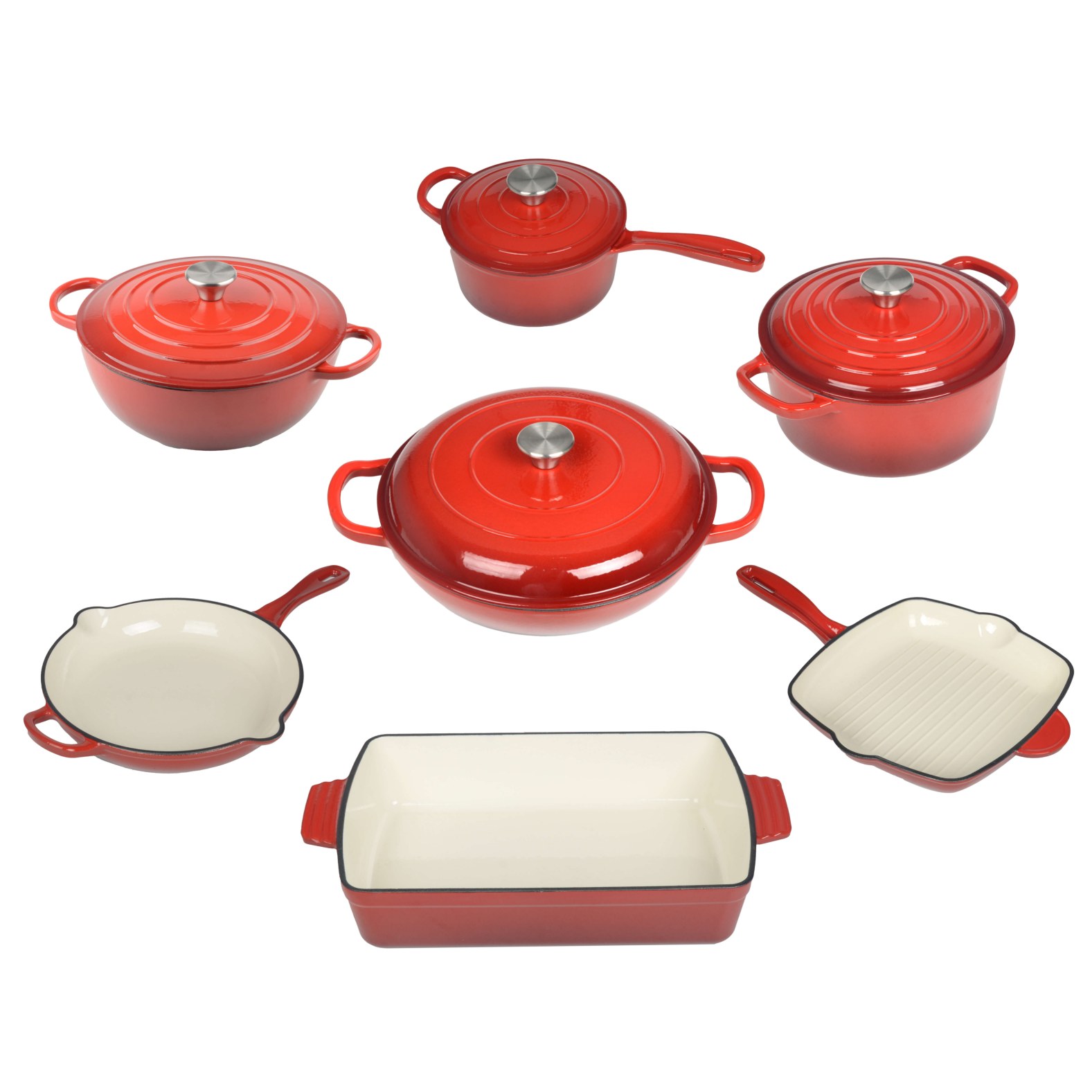 Enameled Cast Iron Cookware Set