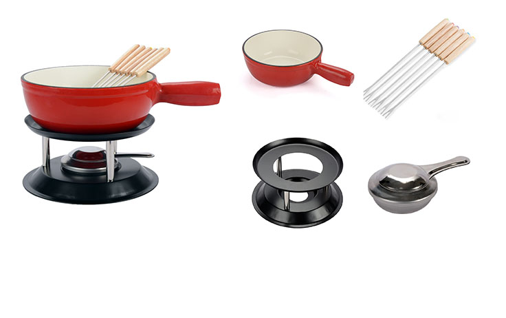 Enamel Fondue Pot Set
