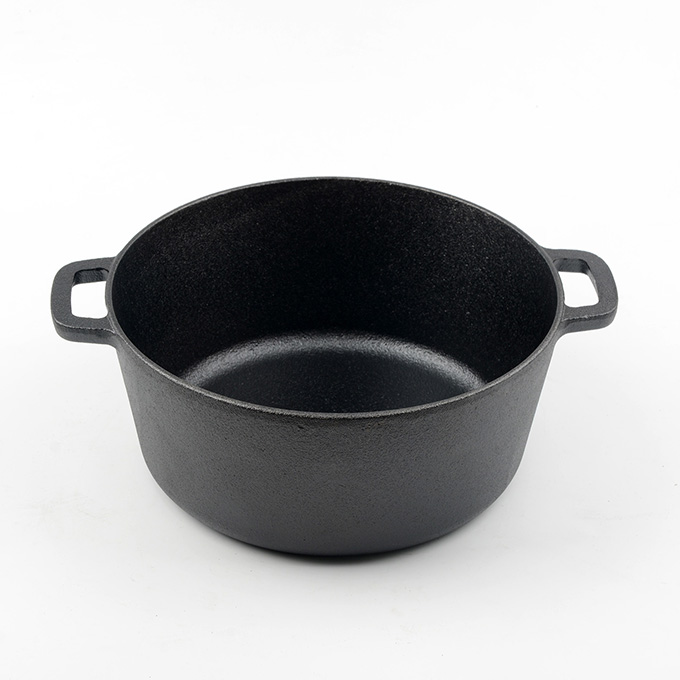 Custom Cast Iron Double Dutch Oven 2-in-1 Pre-Seasoned Cookware
