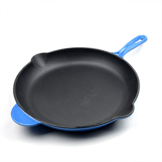 30cm Enamel Cast Iron Skillet with Two Handles