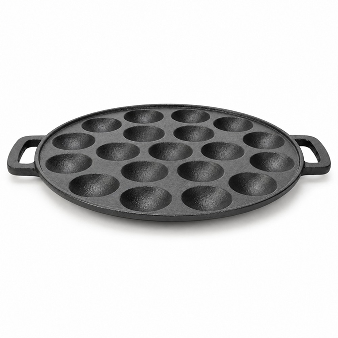 Double Handle Pre-Seasoned Cast Iron Aebleskiver Pan