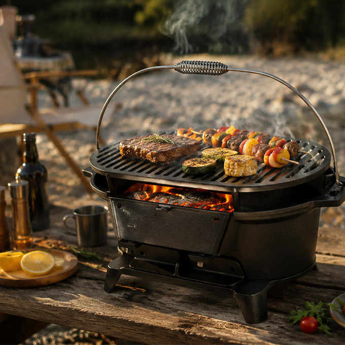 Portable Cast Iron Hibachi Charcoal Grill
