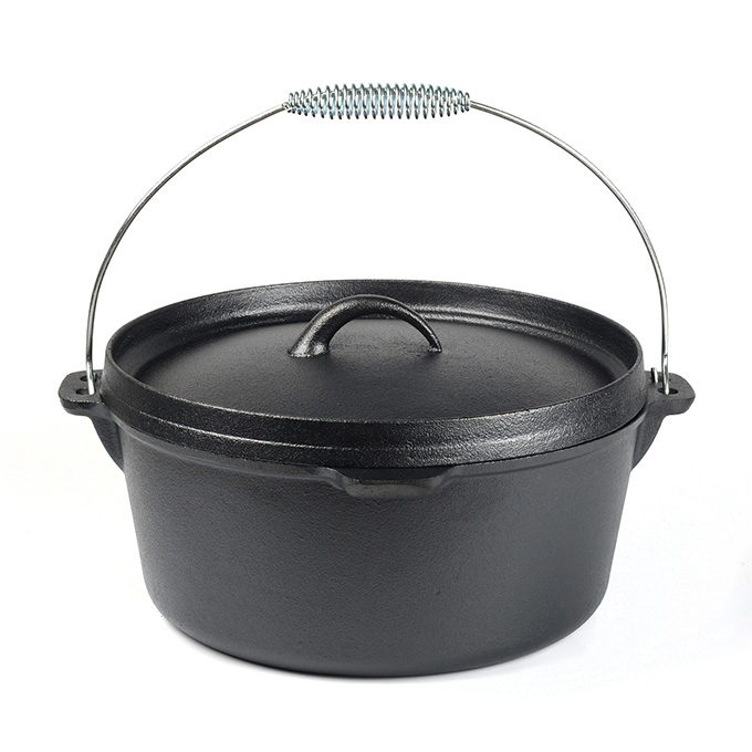 Cast Iron Camping Dutch Oven with Lid Lifter and Storage Bag