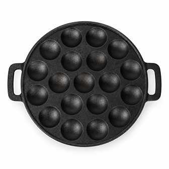 Double Handle Pre-Seasoned Cast Iron Aebleskiver Pan