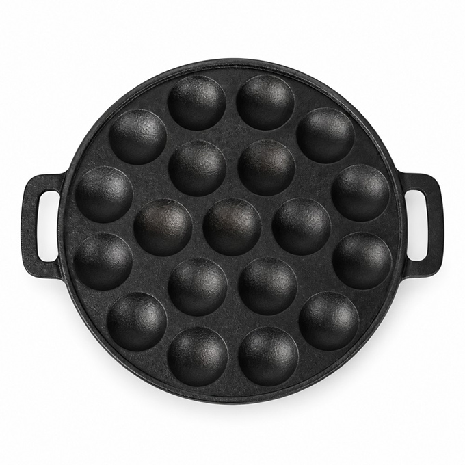 Double Handle Pre-Seasoned Cast Iron Aebleskiver Pan