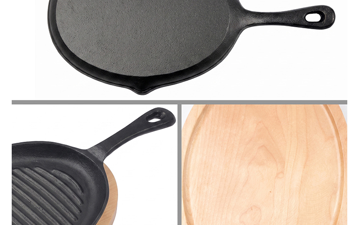 Oval Mexican-style pre-seasoned 25cm cast iron French tortilla pan