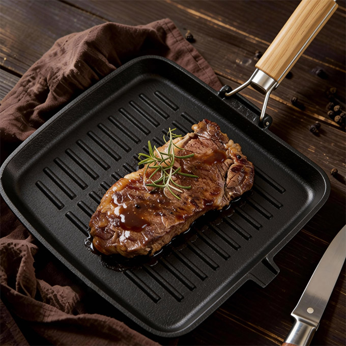 Cast Iron&nbsp;Grill Pan Pre-seasoned with Vegetable Oil