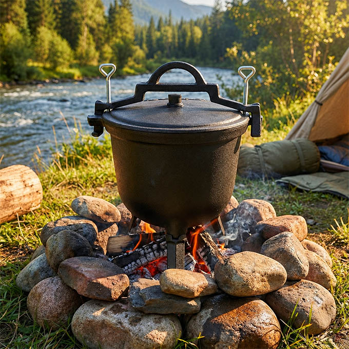 Camping Cast Iron Pressure Cooker