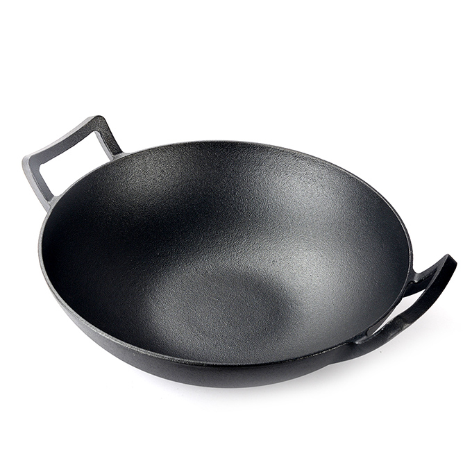 Cast Iron 31cm Wok With Lid