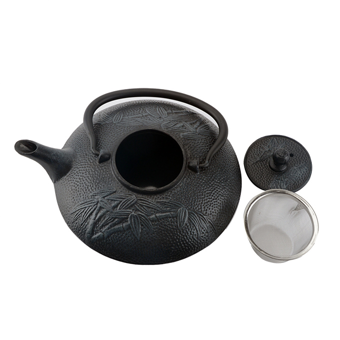 ZY0.8L Cast Iron Teapot With Bamboo Pattern