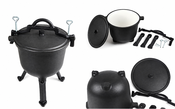 Camping Cast Iron Pressure Cooker