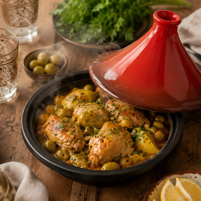 Enamel Cast Iron Tagine Pot