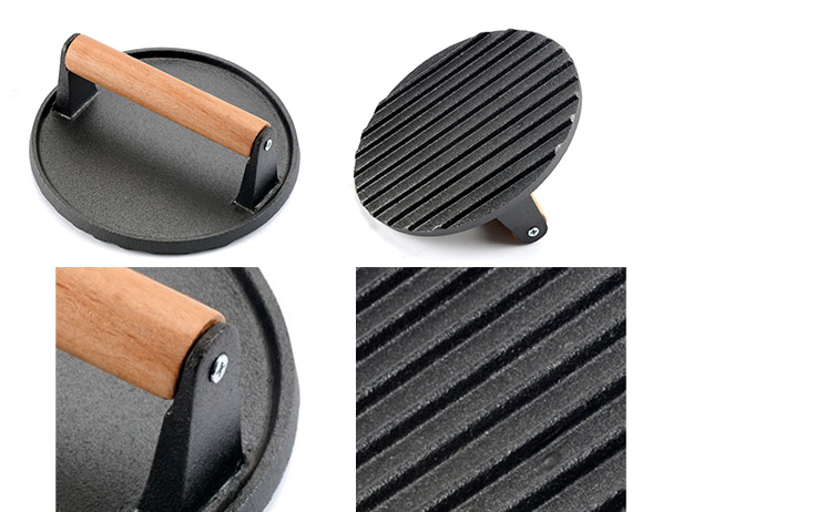 Cast Iron Round Burger Press