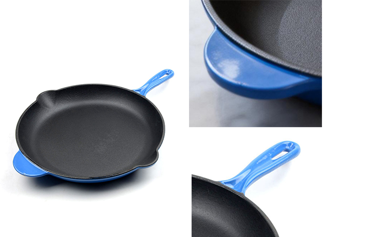 30cm Enamel Cast Iron Skillet with Two Handles