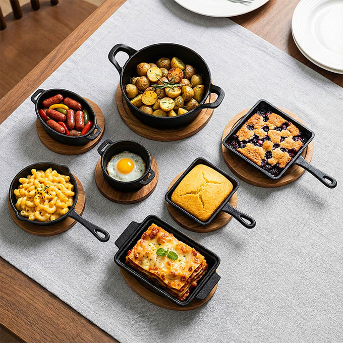 Mini Cast Iron Sizzling Plate Set