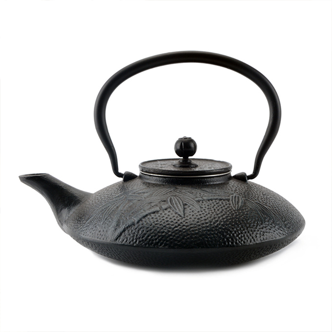 ZY0.8L Cast Iron Teapot With Bamboo Pattern