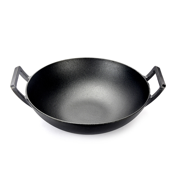 Cast Iron 31cm Wok With Lid