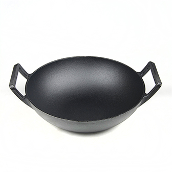 Pre-seasoned Cast Iron Double Handle Wok