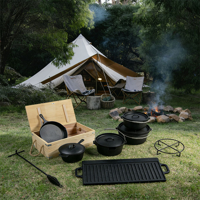 Camping Cast Iron Cookware Set