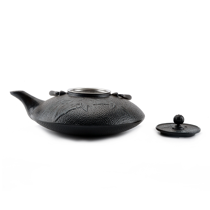 ZY0.8L Cast Iron Teapot With Bamboo Pattern