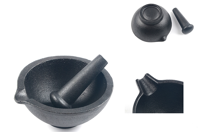 6 Inch Cast Iron Mortar and Pestle Tool Set
