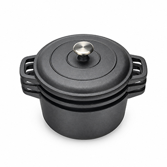 3-Piece Stackable Cast Iron Cookware Set with Lid