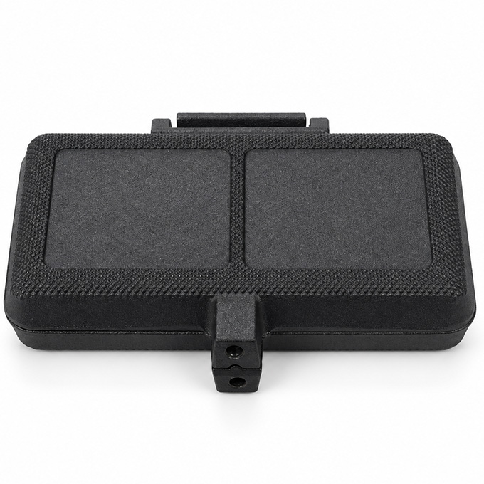 Ribbed Cast Iron Pie Iron with Textured Exterior and Internal Ridges
