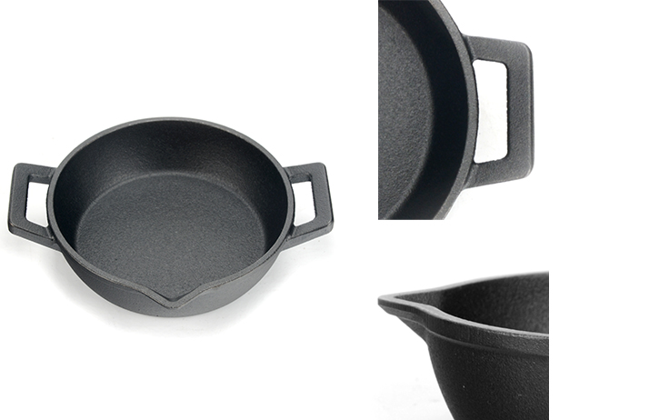 Mini Round Cast Iron Pan with Dual Handles