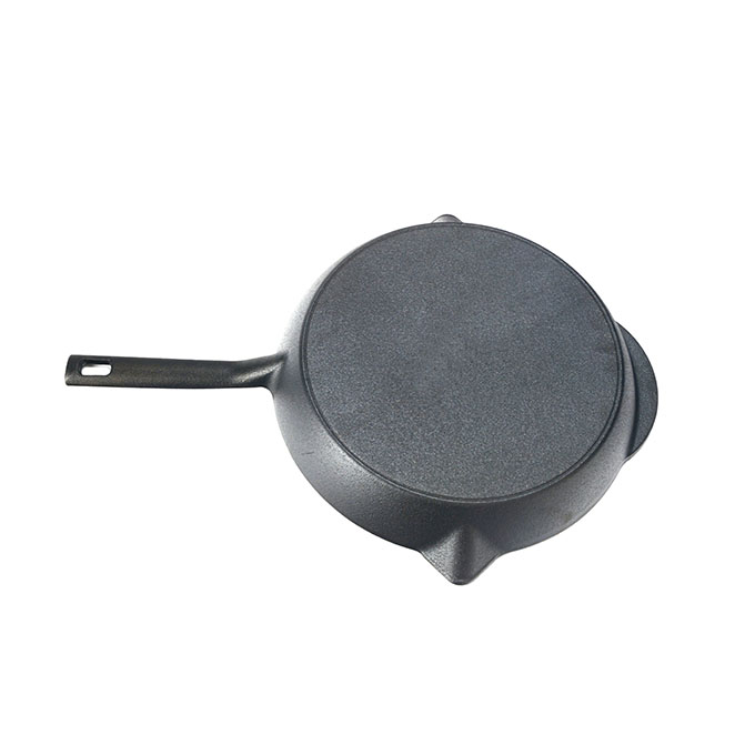 30cm Round Cast Iron Skillet with Double Pour Spouts