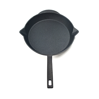 30cm Round Cast Iron Skillet with Double Pour Spouts