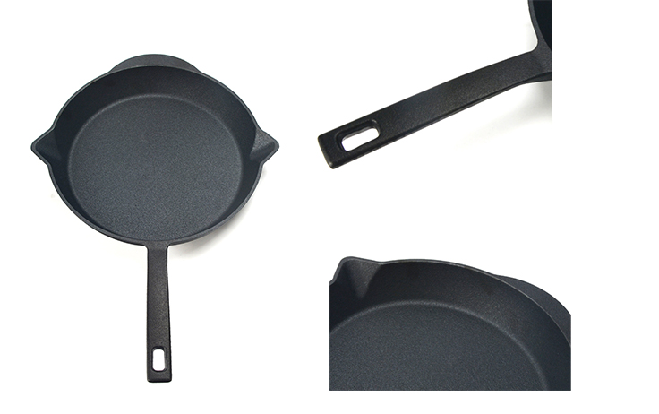 30cm Round Cast Iron Skillet with Double Pour Spouts