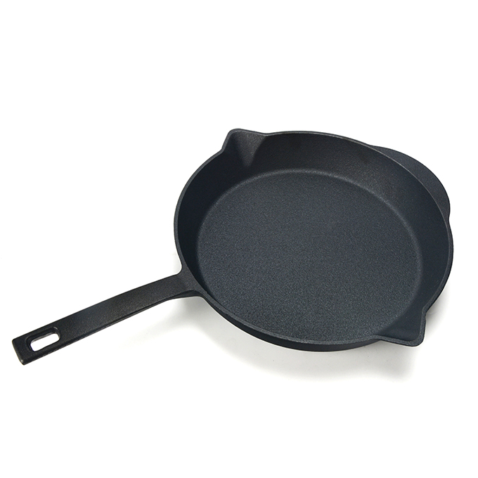 30cm Round Cast Iron Skillet with Double Pour Spouts