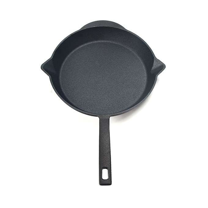 30cm Round Cast Iron Skillet with Double Pour Spouts
