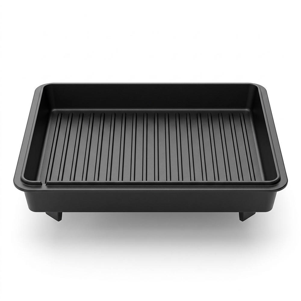 Square cast iron bread pan with legs