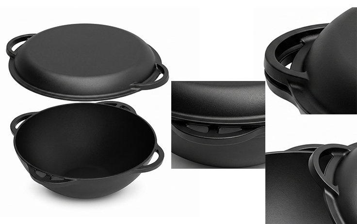 Cast Iron Bread Pan with 4 Loop Handles