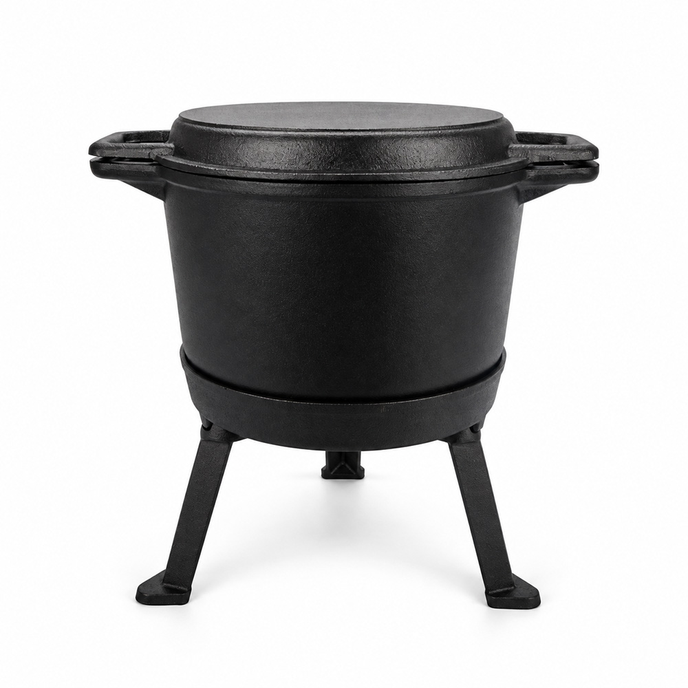 Cast Iron Pressure Cooker with Grill Lid