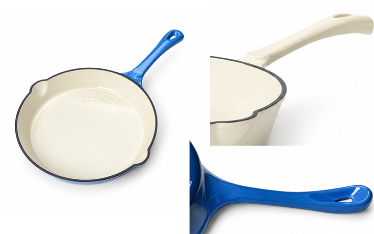 24.7cm Cast Iron Enameled Round Skillet