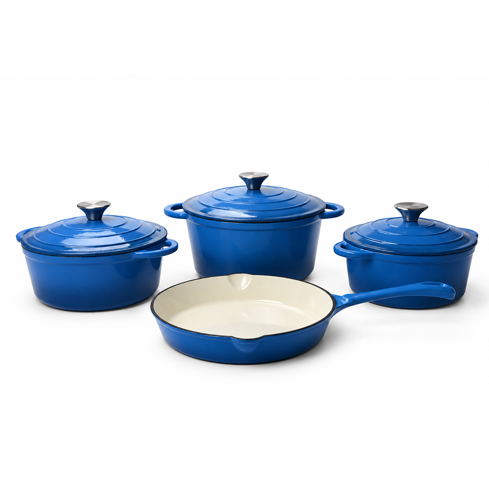 Enameled 4-Pc Cast Iron Cookware Set