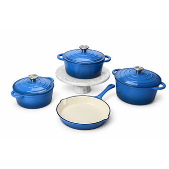 Enameled 4-Pc Cast Iron Cookware Set