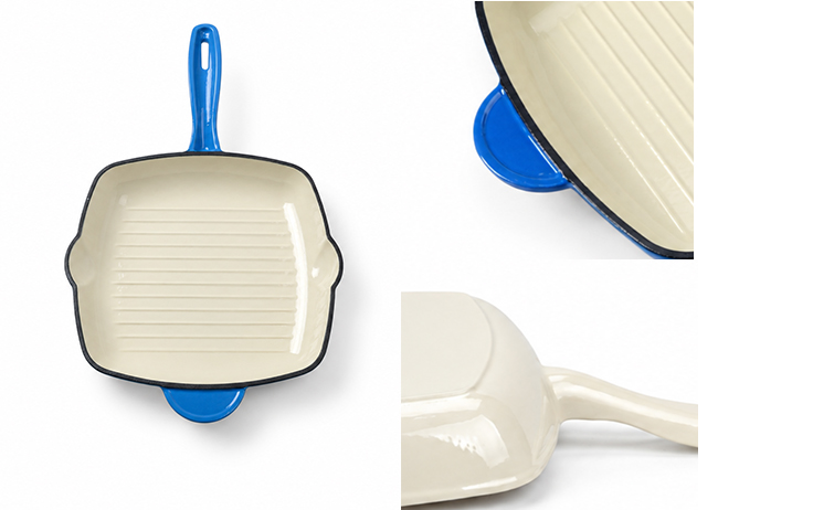 Cast Iron Enameled Square Steak Pan