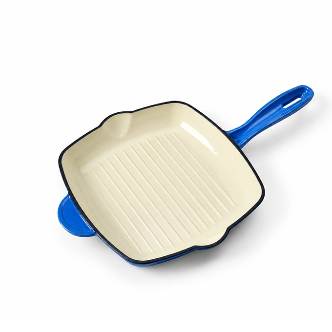 Cast Iron Enameled Square Steak Pan